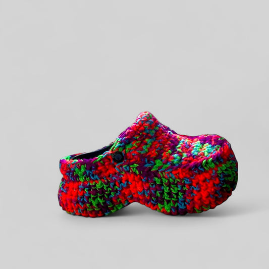 Retro Neon Platform Clogs