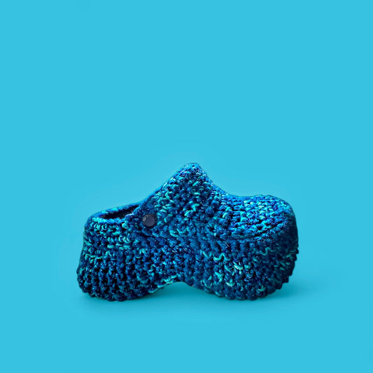 Metallic Blue Platform Clogs